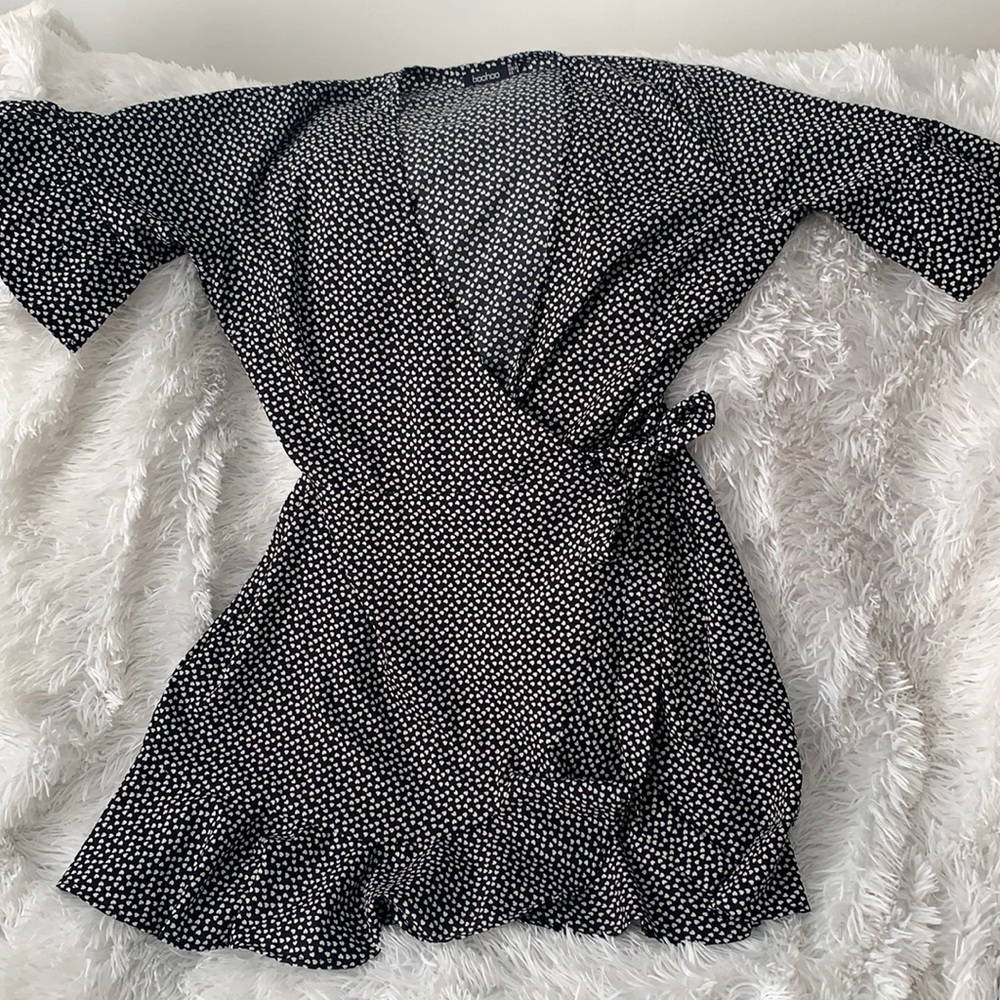 Polka dot wrap dress